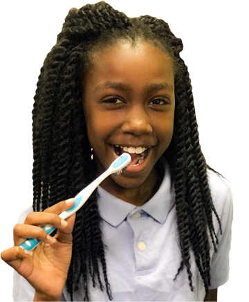 girl with toothbrush